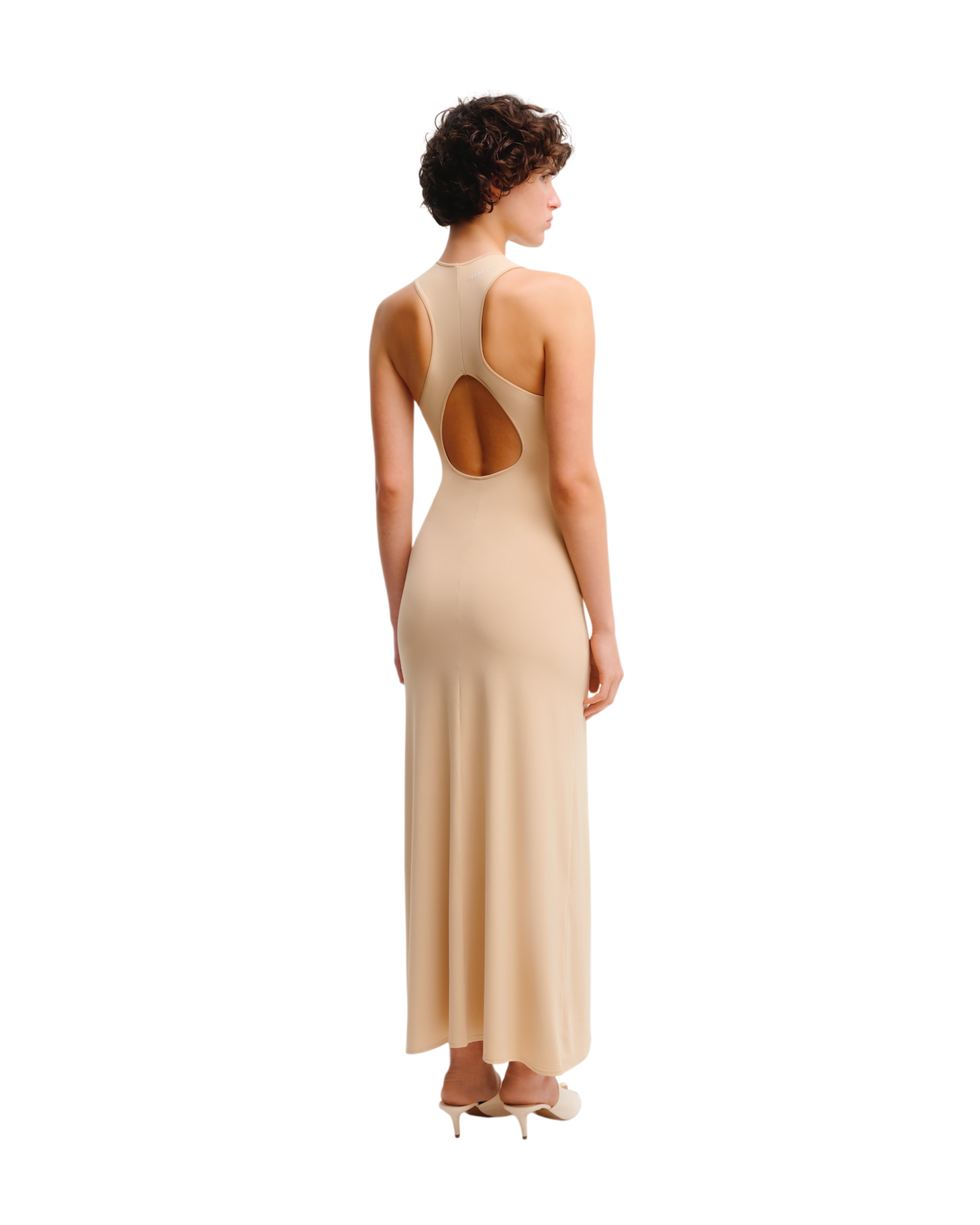 Raceback Dress in Beige
