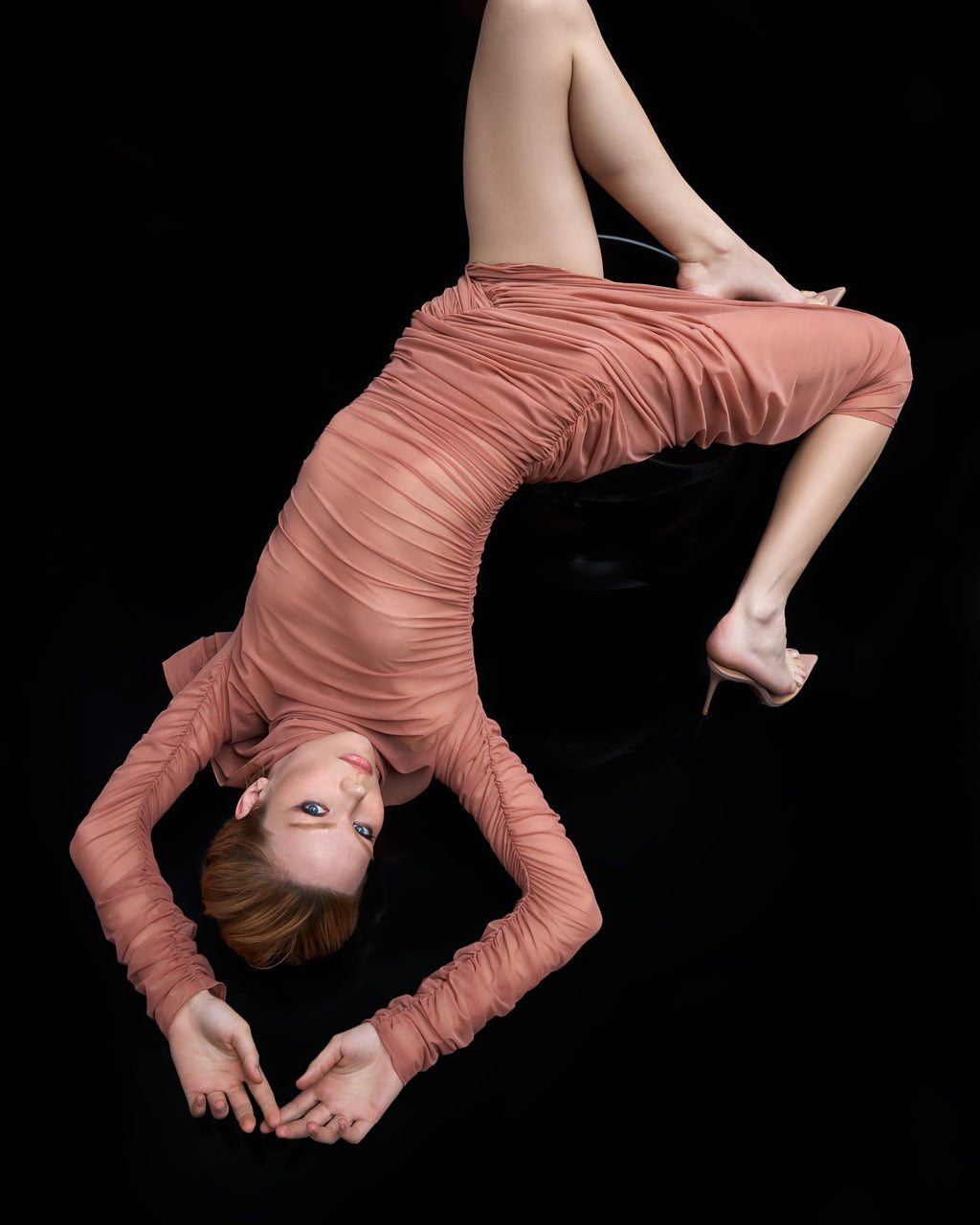 Sheer Draped Top in Pink