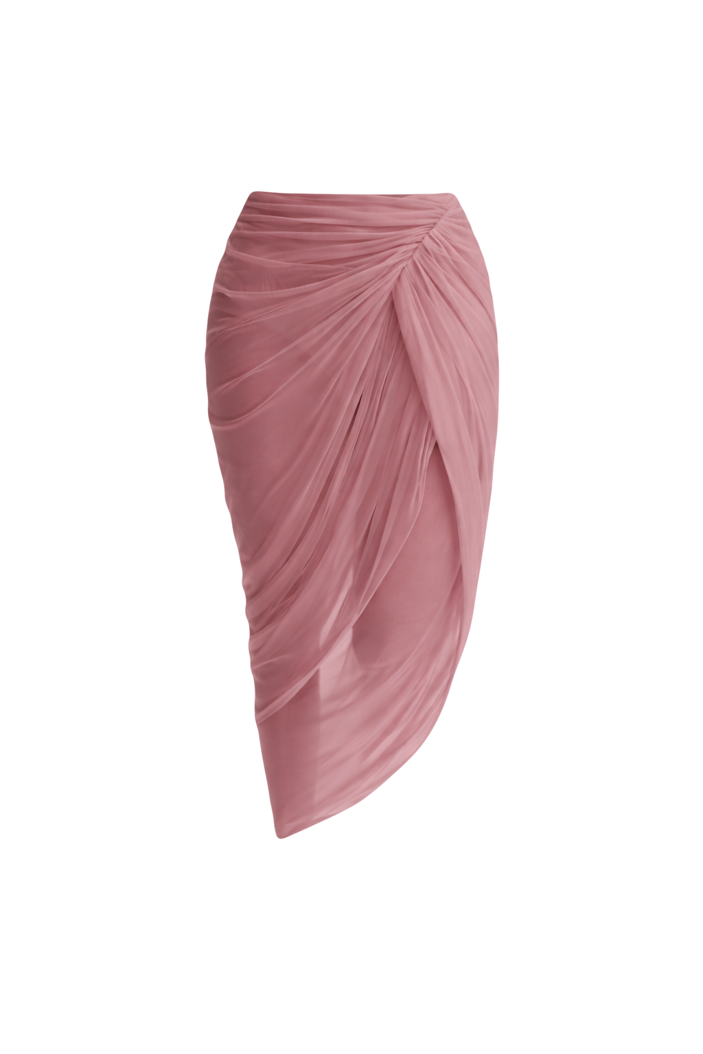 Sheer Draped  Skirt in Pink