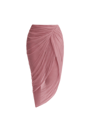 Sheer Draped  Skirt in Pink