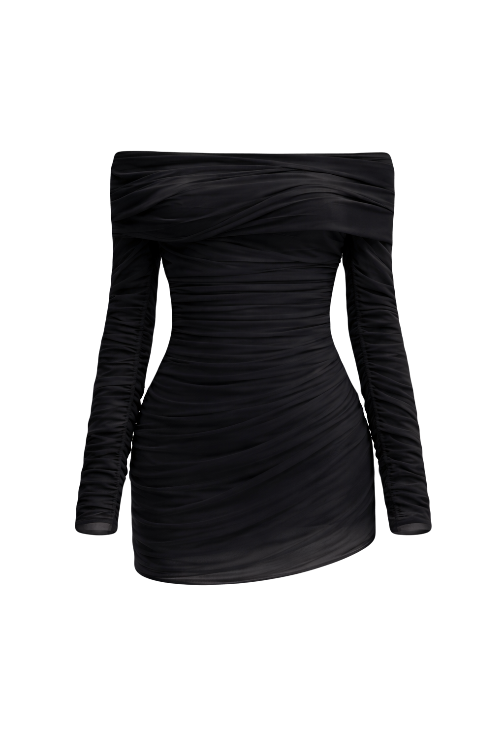 Sheer Draped Top in Black