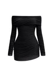 Sheer Draped Top in Black