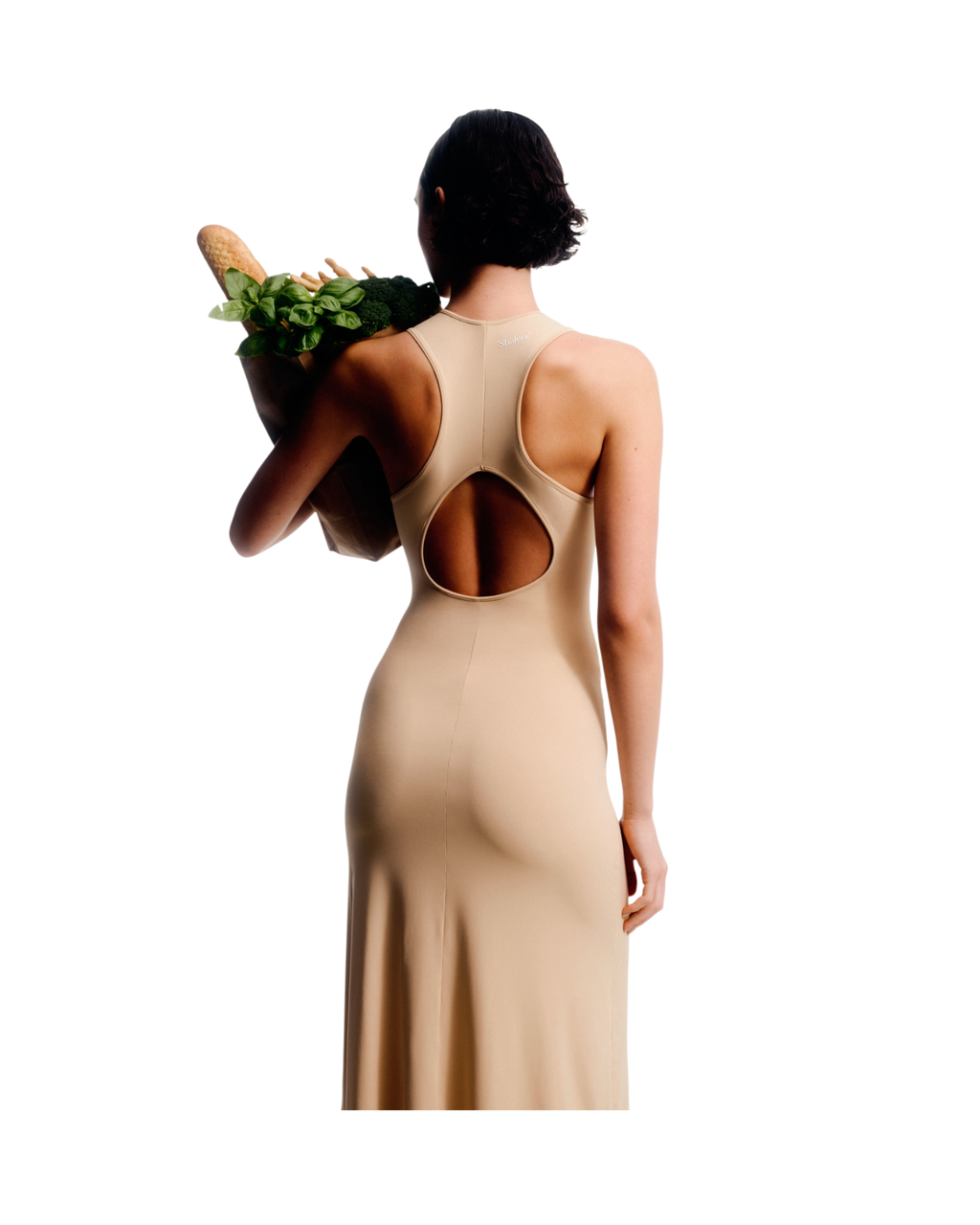 Raceback Dress in Beige