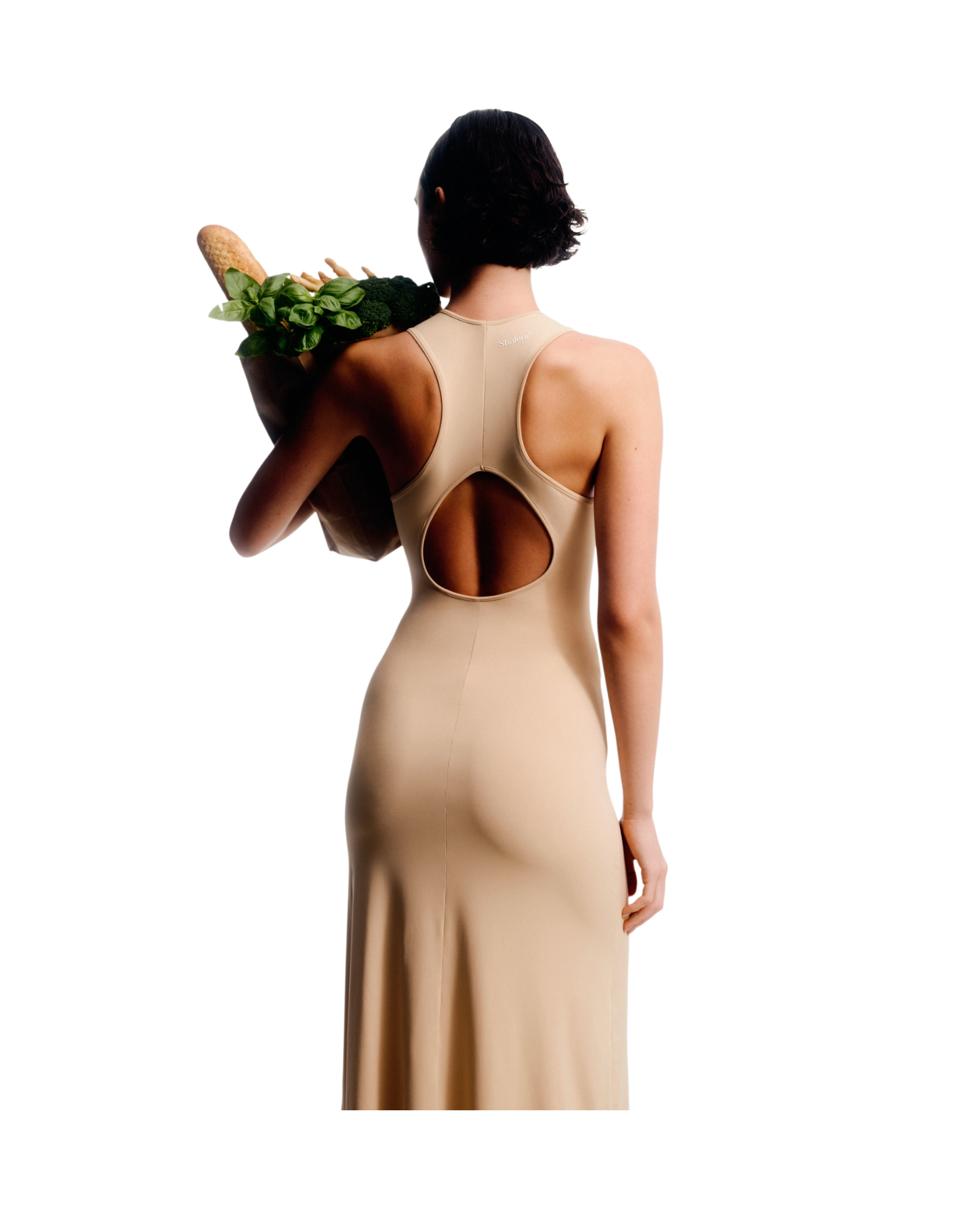 Raceback Dress in Beige