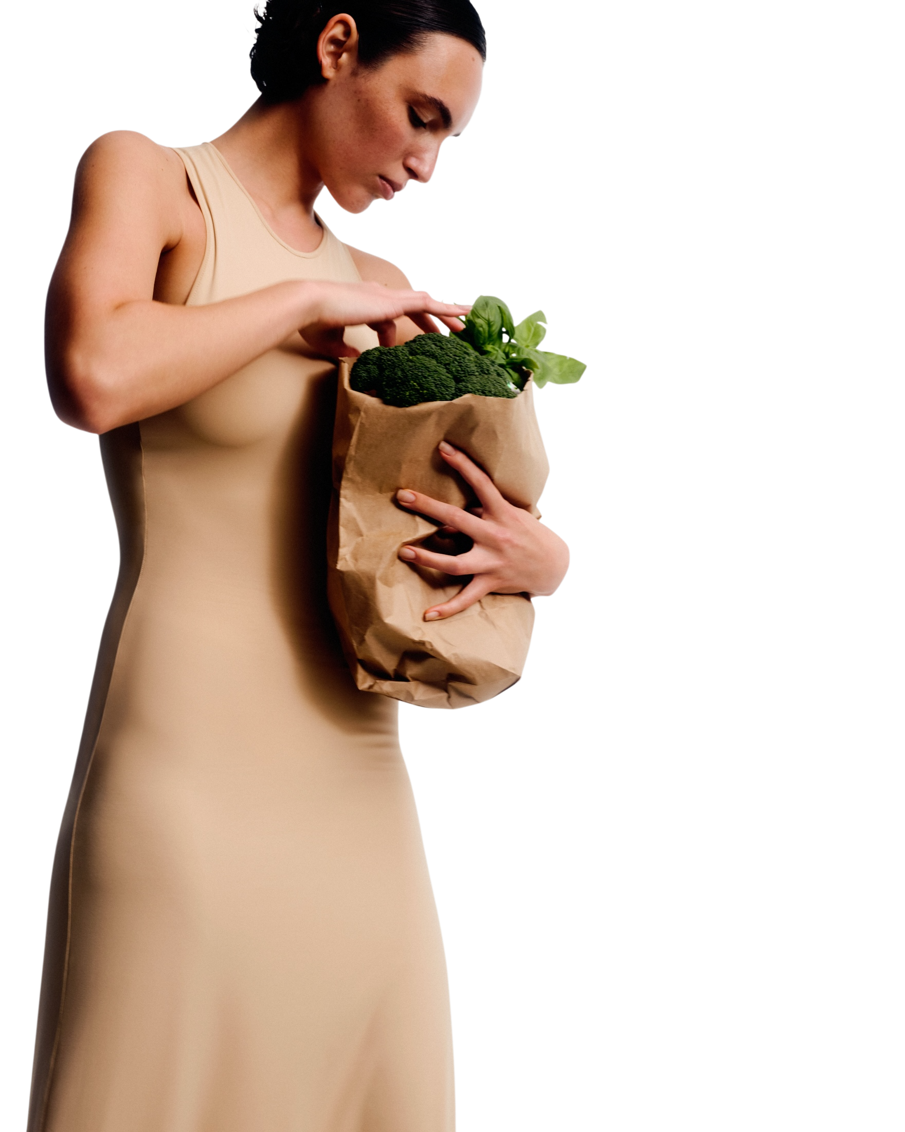 Raceback Dress in Beige