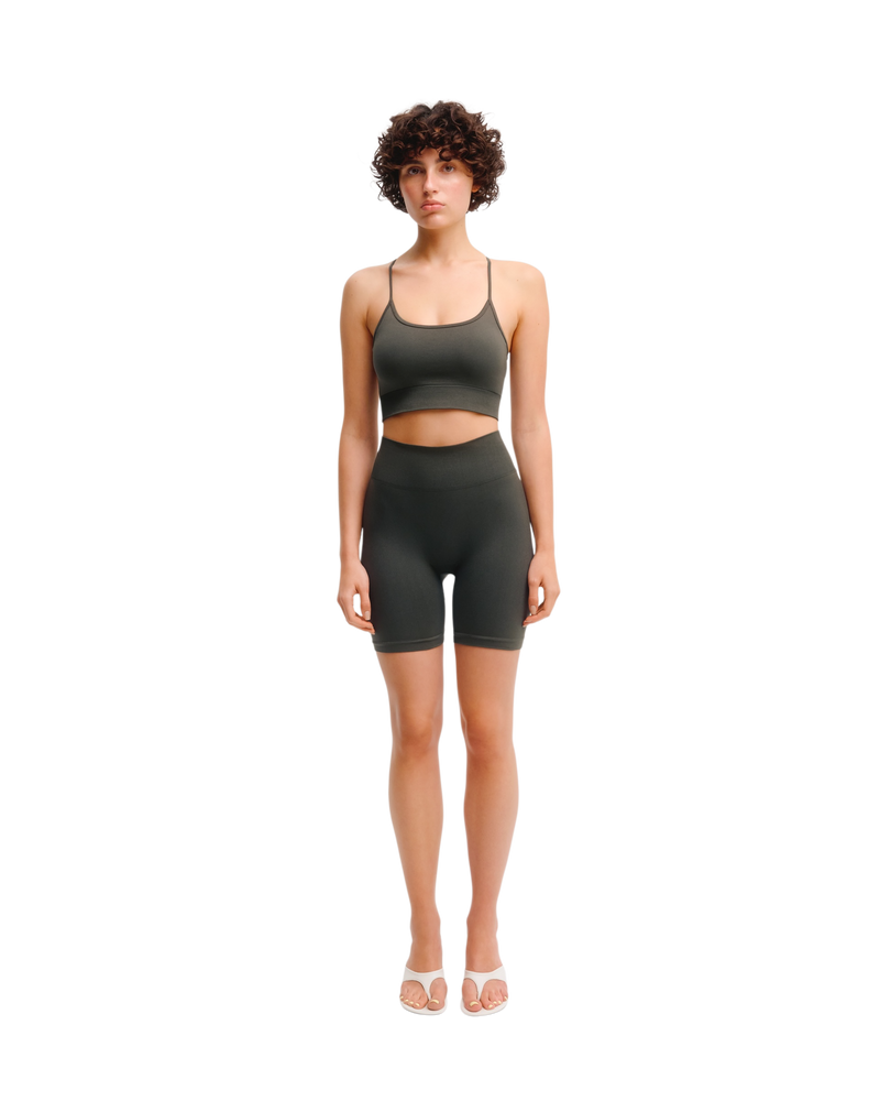 Seamless Bike  Shorts in Green