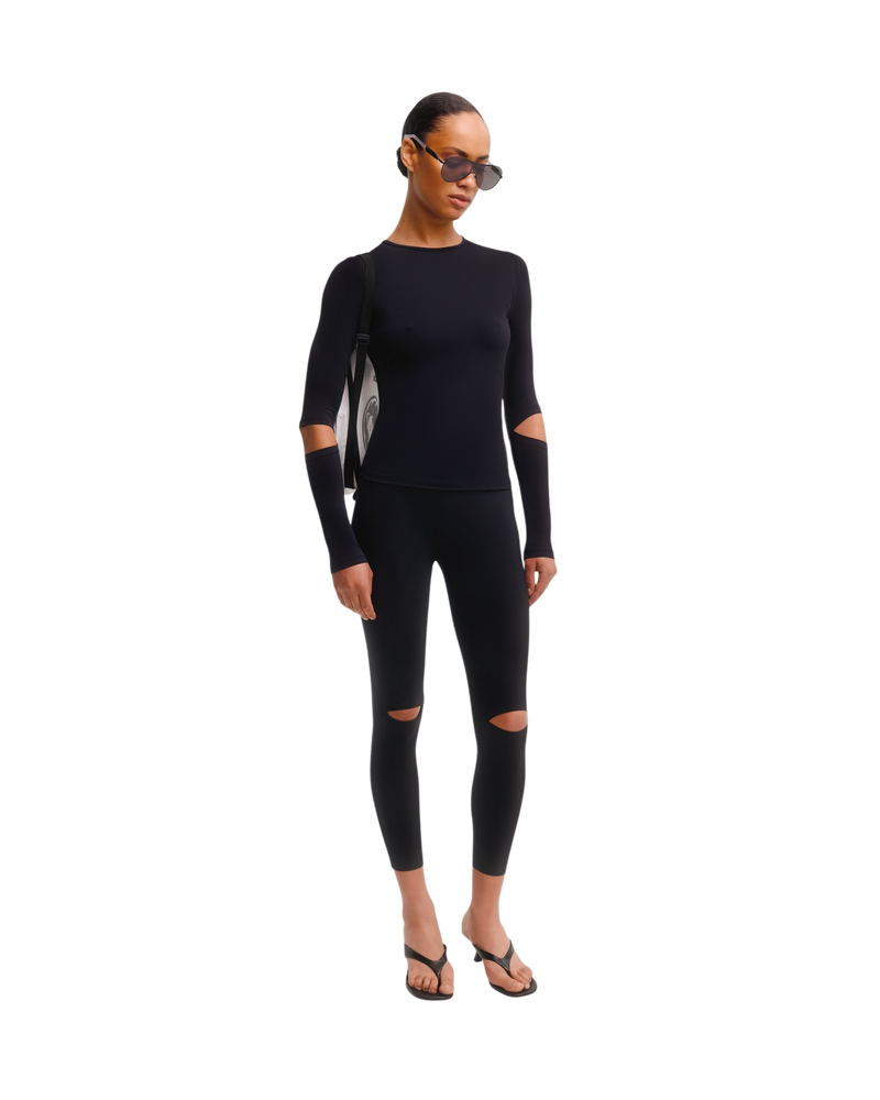 Лонгслів з вирізом чорного кольору