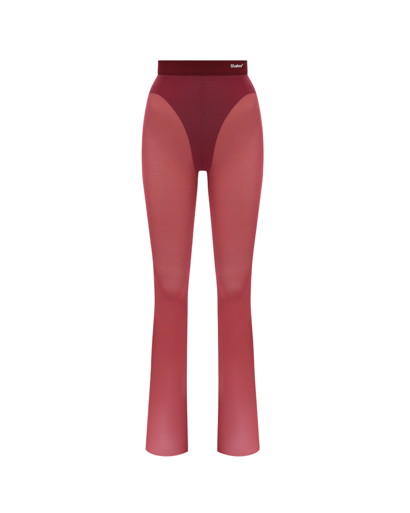 Mesh Leggings in Bordo