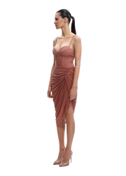 Sheer Draped  Skirt in Pink