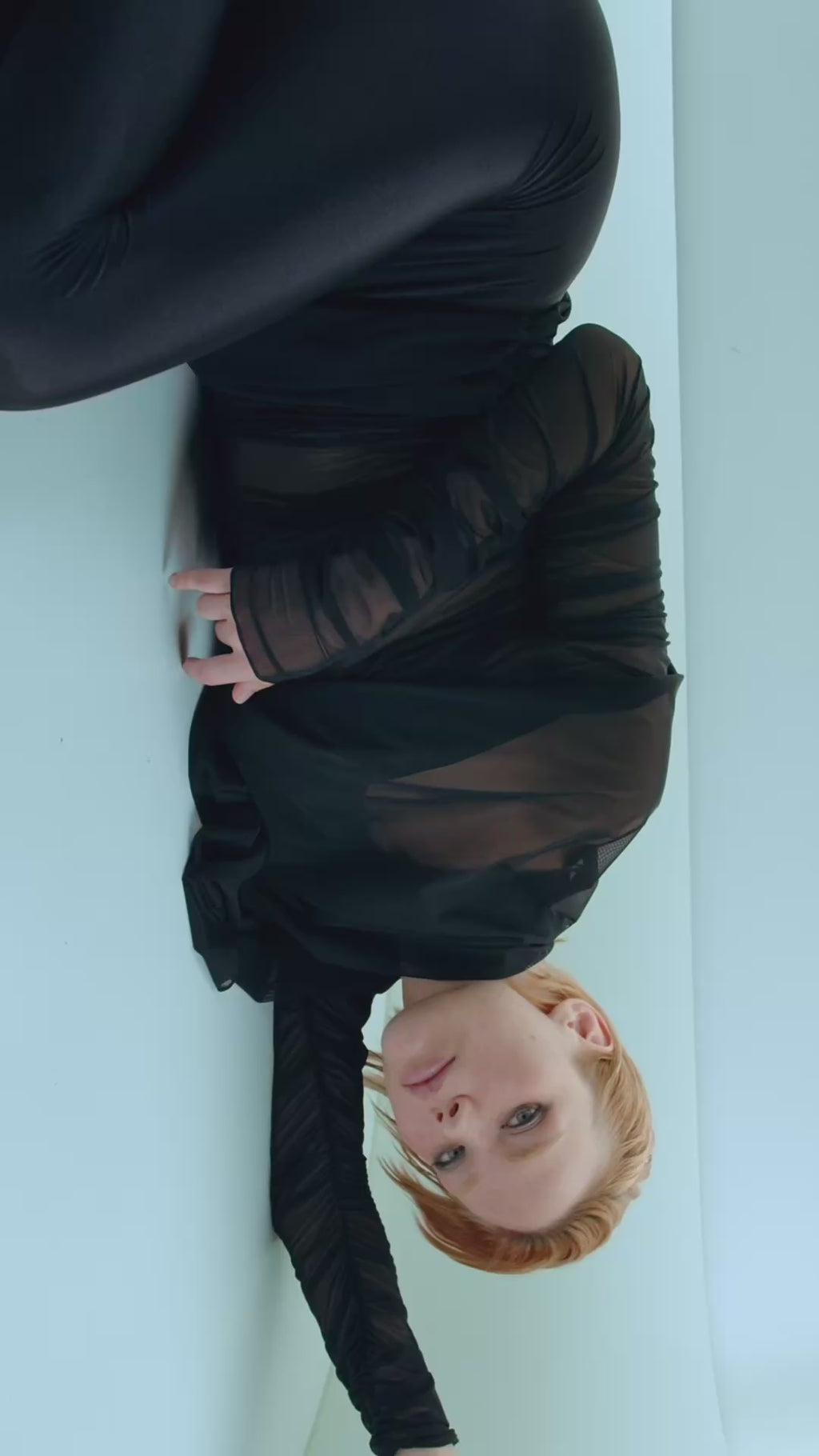 Sheer Draped Top in Black