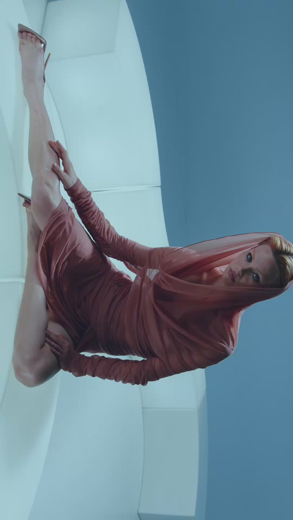 Sheer Draped Top in Pink